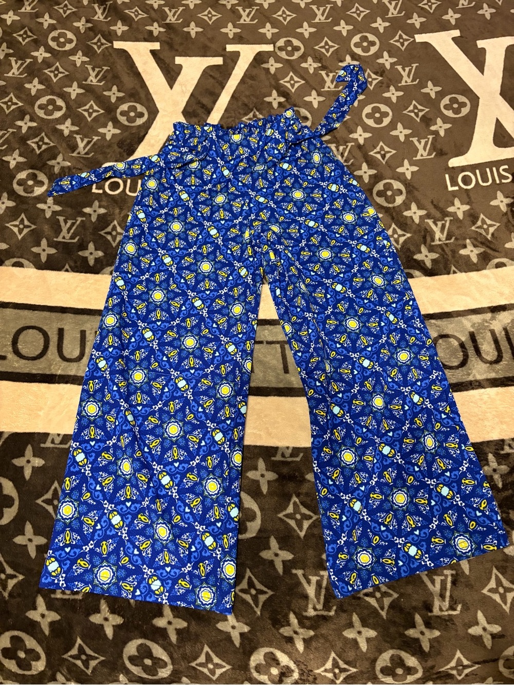 Carter's Blue Floral Print Wide-Leg Kids Pants